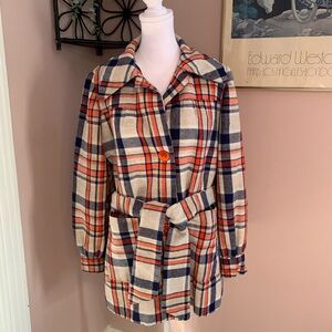 Vintage Handmade 60’s 70’s Plaid Jacket Cabincore retro spring
